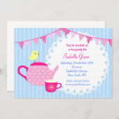 Tea Party Geburtstagseinladungen Einladung (Vorne/Hinten)