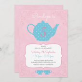 Tea Party Geburtstagsfeier Einladung (Vorne/Hinten)