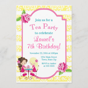 Tea Party Geburtstagsfeier Einladung Tee Party Ein