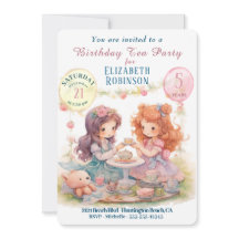 Tea Party Geburtstagsparty Einladung