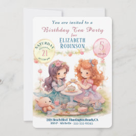 Tea Party Geburtstagsparty Einladung