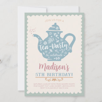 Tea Party Geburtstagsparty Einladung
