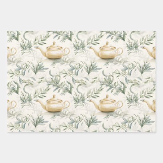 Tea-Party Geschenkpapier Set (Vorderseite)