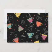 Tea Party Girl's Birthday Hot Cups farbenfroh Einladung (Rückseite)