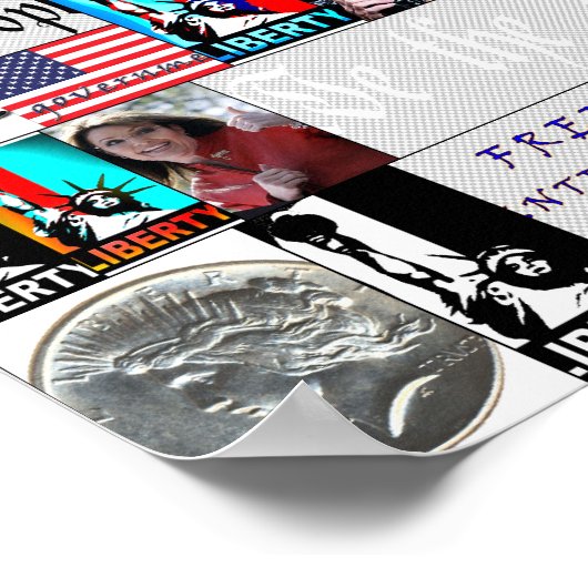 TEA Party Grizzly Bären Flag Sarah Palin Collage Poster (Ecke)