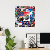 TEA Party Grizzly Bären Flag Sarah Palin Collage Poster (Heimbüro)