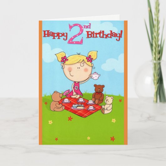 Tea Party Happy Birthday Card Karte (Vorderseite)