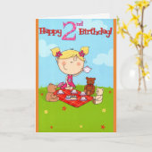 Tea Party Happy Birthday Card Karte (Gelbe Blume)
