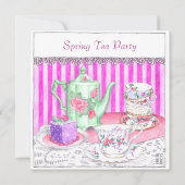 Tea Party Illustration Einladung (Rückseite)