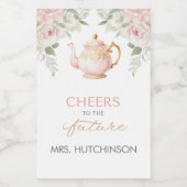 Tea-Party-Junggesellinnenabschied Weinetikett (Einzelnes Label)