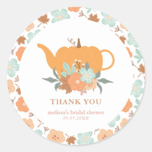 Tea Party Kürbis Hochzeit Shower Dankeschön  Runder Aufkleber