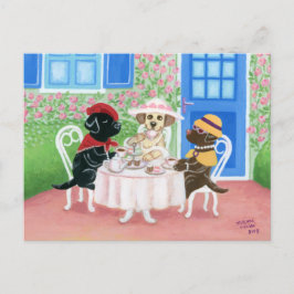 Tea Party Labradors Postkarte