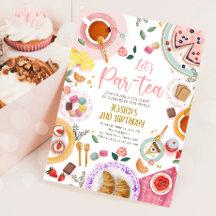 Tea Party Let's Par-Tea Girl Pink Gold Birthday