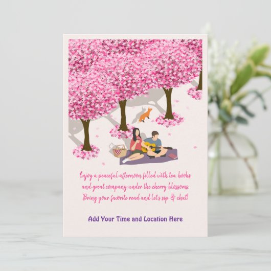 Tea Party oder Book Club Ansammlung Einladung (Stehend Vorderseite)