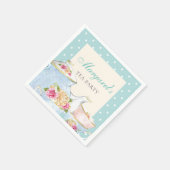 Tea Party Personalisiert Polka dot Serviette (Ecke)