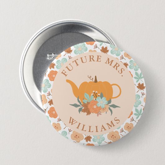 Tea Party Pumpkin Brautparty Future Mrs. Button (Vorne & Hinten)