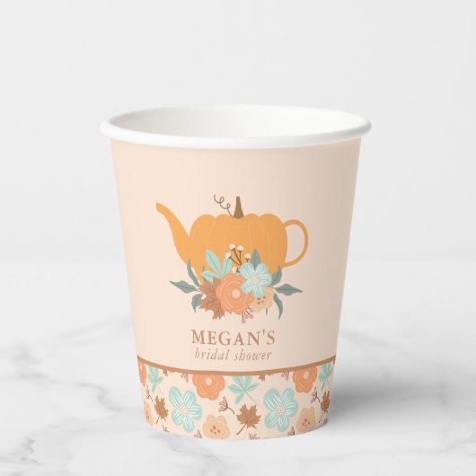 Tea Party Pumpkin Brautparty Pappbecher (Vorderseite)