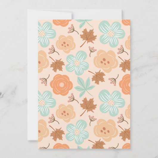 Tea Party Pumpkin Bridal Dusche Einladung (Rückseite)