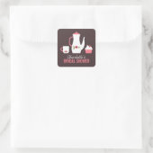 Tea-Party Quadratischer Aufkleber (Tasche)