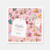 Tea Party Rosa Blumengarten Brautparty Serviette (Vorderseite)