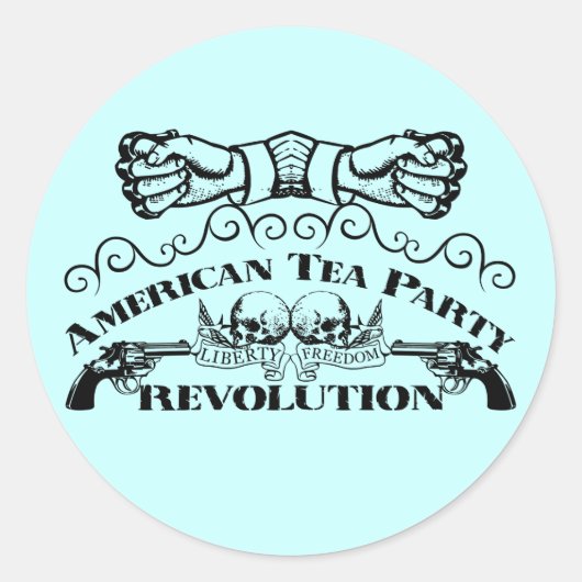 Tea-Party Runder Aufkleber (Vorderseite)