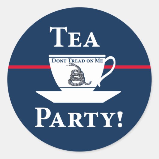Tea Party! Runder Aufkleber (Vorderseite)