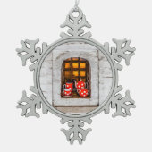 Tea-Party Schneeflocken Zinn-Ornament (Vorderseite)