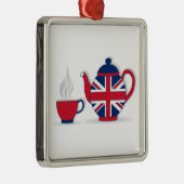 Tea-Party Silbernes Ornament (Rechts)