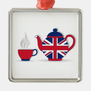 Tea-Party Silbernes Ornament