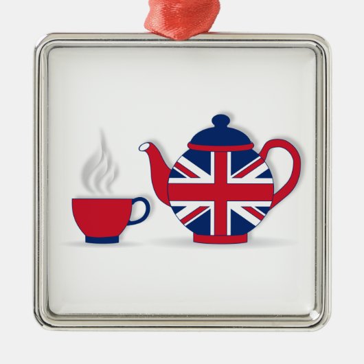 Tea-Party Silbernes Ornament (Vorne)