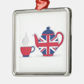 Tea-Party Silbernes Ornament (Links)