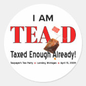 Tea Party TEA'd Sticker - Michigan (Vorderseite)