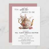 Tea-Party | Tee-Brautparty Einladung (Vorne/Hinten)