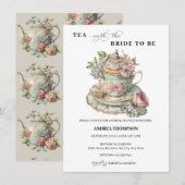 Tea-Party | Tee-Brautparty Einladung (Vorne/Hinten)