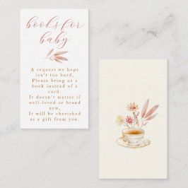 Tea Party Watercolor Floral Rosa Baby Shower Begleitkarte