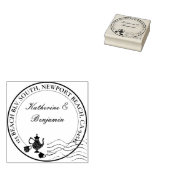 Tea Party Wedding Bridal Round Rücksendeadresse Gummistempel (Stempel)