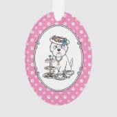 Tea Party Westie Dog West Highland White Terrier Ornament (Rückseite)