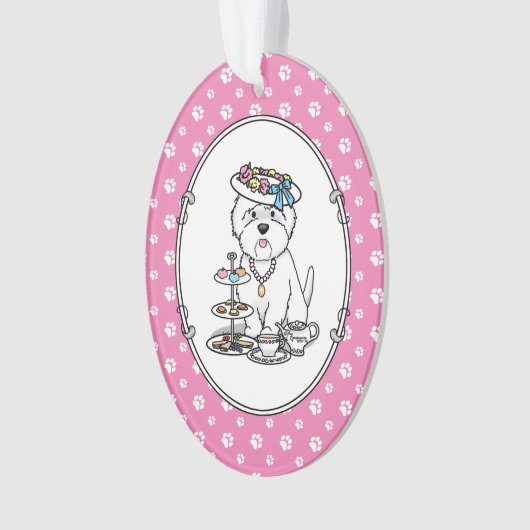 Tea Party Westie Dog West Highland White Terrier Ornament (Vorderseite)