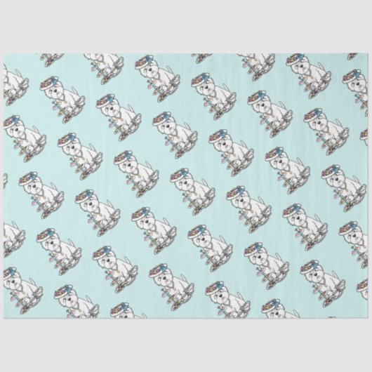 Tea Party Westie - West Highland White Terrier Seidenpapier (Vorderseite)