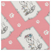 Tea Party Westie - West Highland White Terrier Stoff (Nahaufnahme)