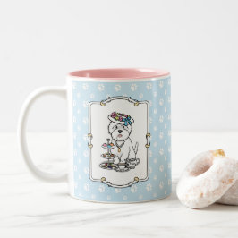 Tea Party Westie - West Highland White Terrier Zweifarbige Tasse