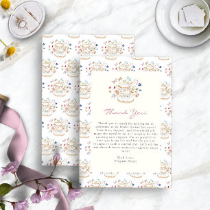 Tea Party Wildflower Brautparty Dankeskarte