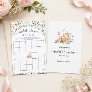 Tea Party Wildflowers Brautparty Bingo Spiel