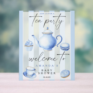 Tea Party Willkommens Junge Baby Shower Party Acrylschild