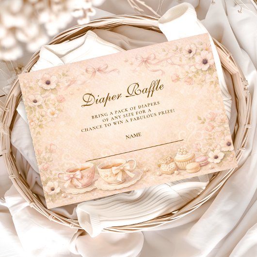 Tea Party With Mom-to-Be Diapper Raffle Begleitkarte