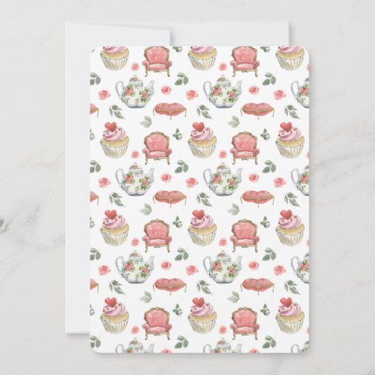 Tea-Party zum Hochzeitstag Einladung (Rückseite)