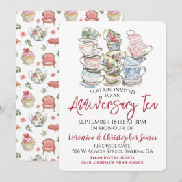 Tea-Party zum Hochzeitstag Einladung