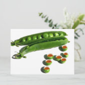 Tea Peas - Erbsen in einem Pod mit Teeerbsen-Cups Einladung (Stehend Vorderseite)