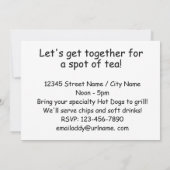 Tea Peas - Erbsen in einem Pod mit Teeerbsen-Cups Einladung (Rückseite)