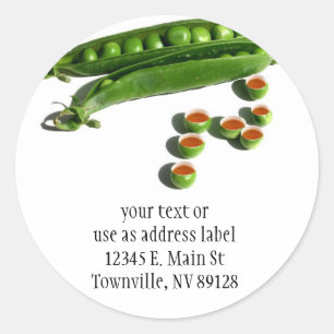 Tea Peas - Erbsen in einem Pod mit Teeerbsen-Cups Runder Aufkleber